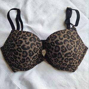 ❤️3/$12 Smart & Sexy Leopard Print Bra 36D Brown/Black